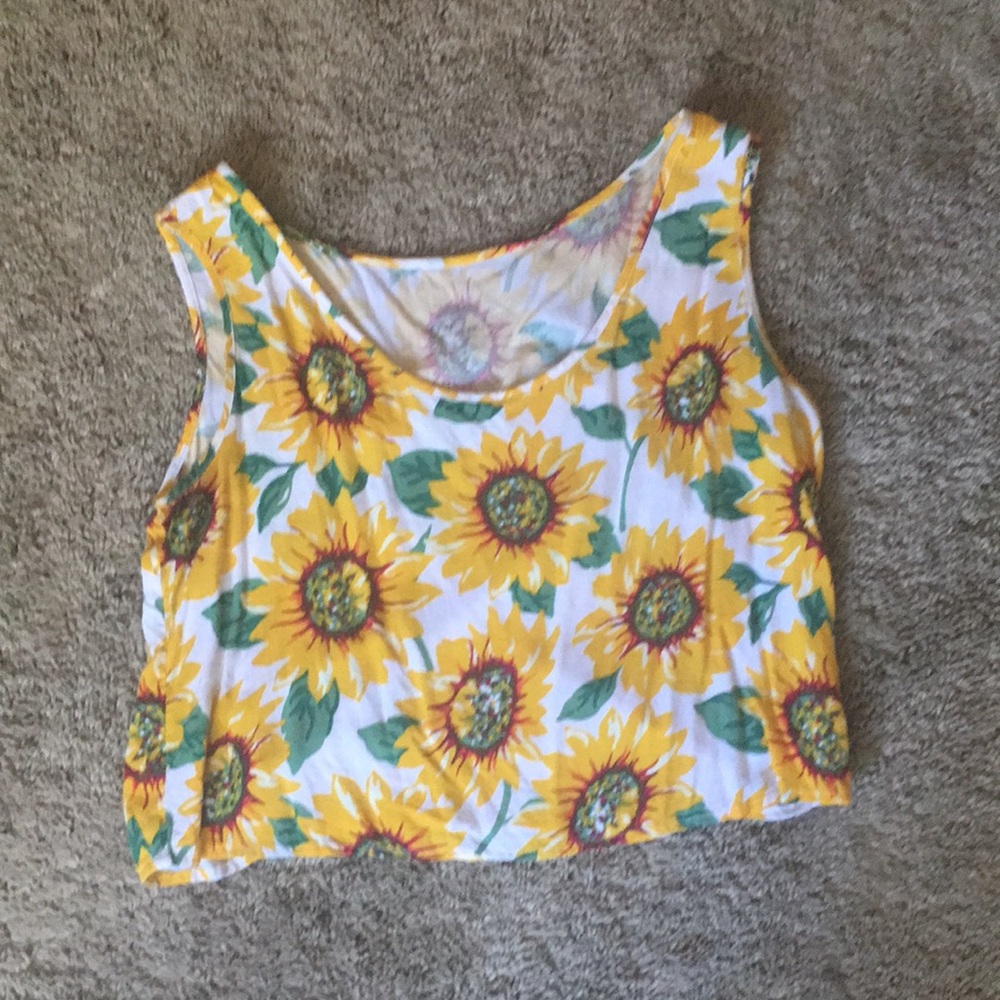 American Apparel Sunflower Tank Crop Top